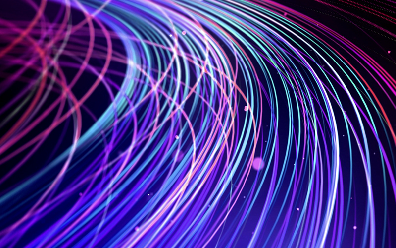 fiber Optic cables: Gradient Shades of purple and blue