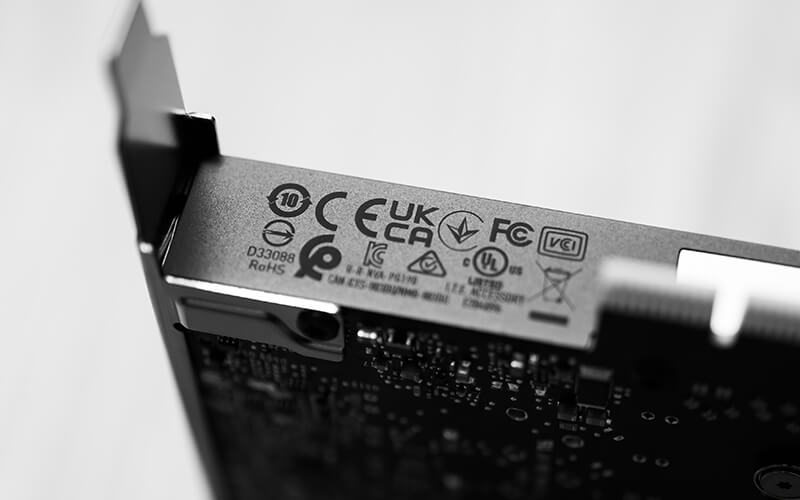 RoHS and other compliance markings on an electrical component